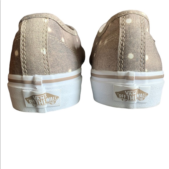 NWOB Women's VANS Washed Look Canvas Polka Dot Skate/Sneakers Size 8.5 Brown - Picture 6 of 11